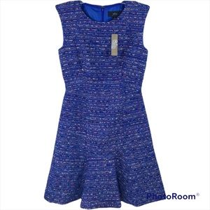 Tweed blu dress J. Crew Cobalt Rainbow Tweed Marcy